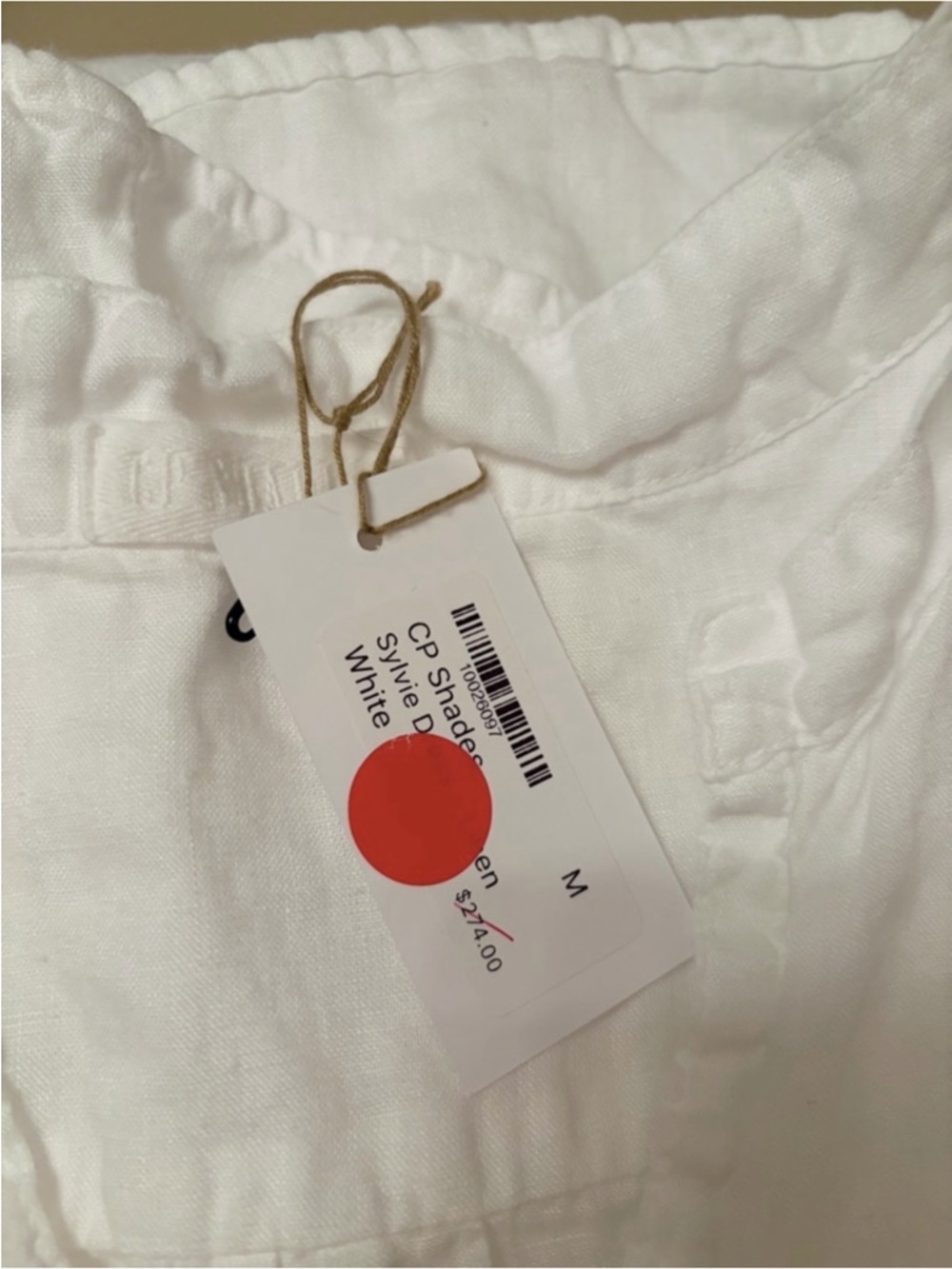 CP Shades Sylvie White Size M Linen Midi Dress